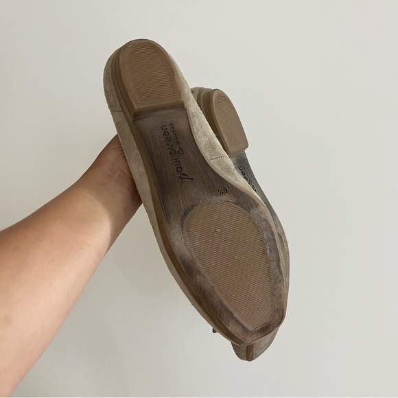 Paul Green Munchen Suede Leather Ballet Flats Taupe w Top Ribbon Stitched 6.5 - Picture 9 of 11